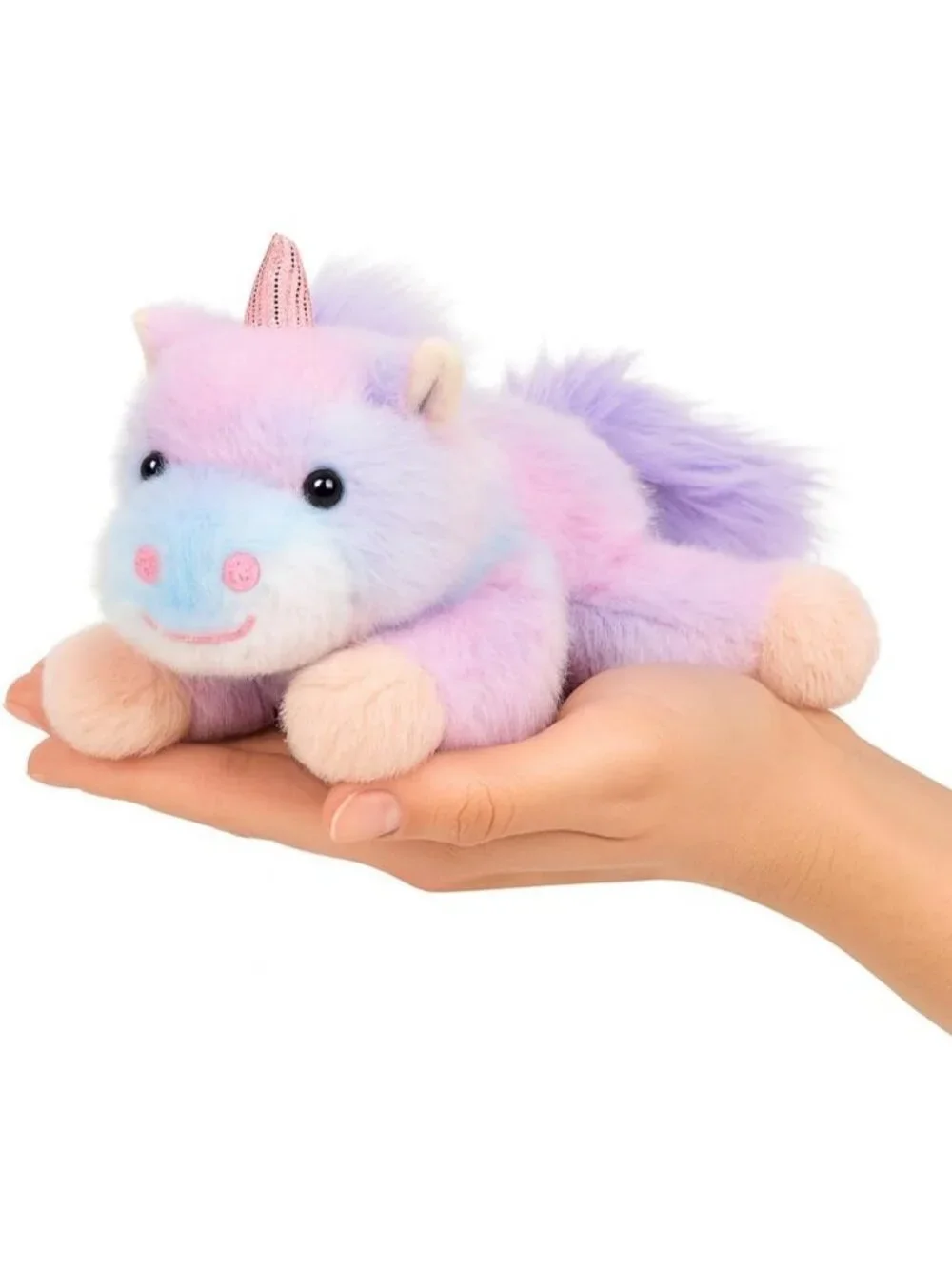 Purple Rainbow Unicorn Plush Stuffed Animal Cute Pocket Size Gift for Kids